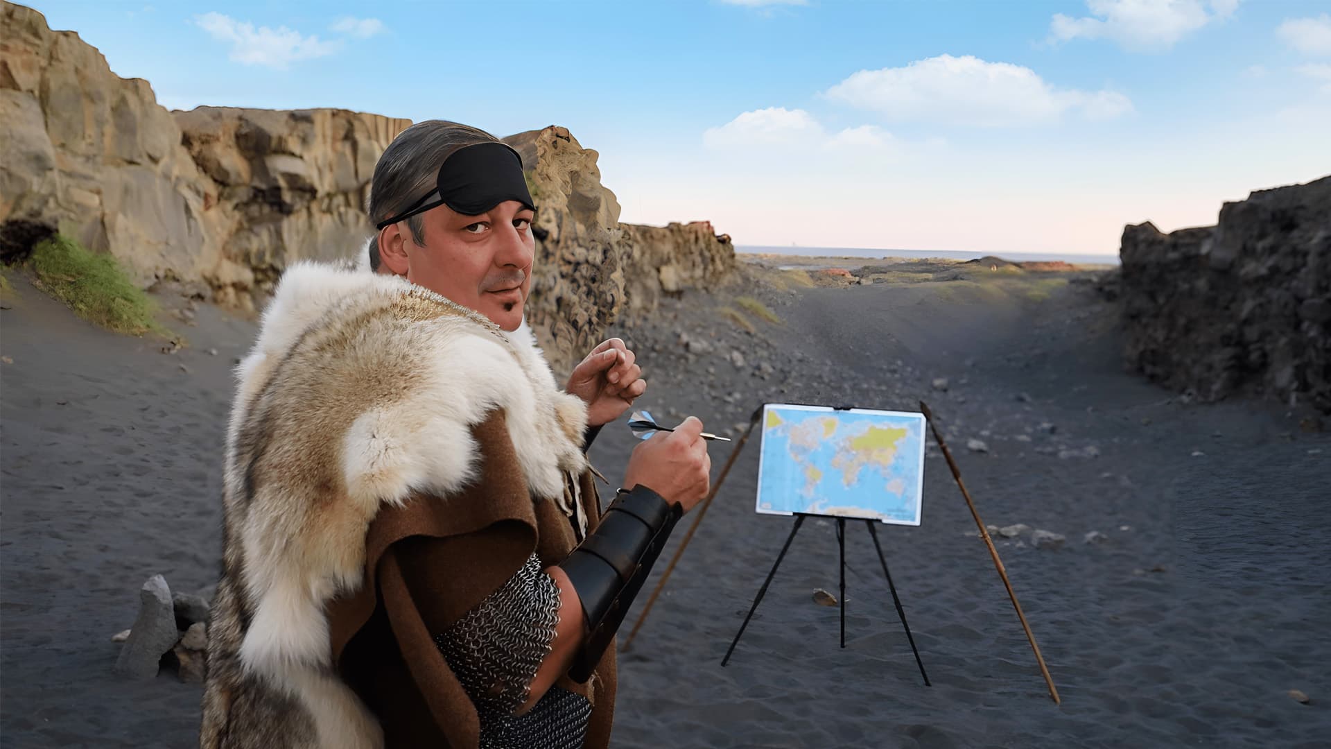 Sorin Mihailovici filming Travel by Dart amid Iceland's volcanic landscape