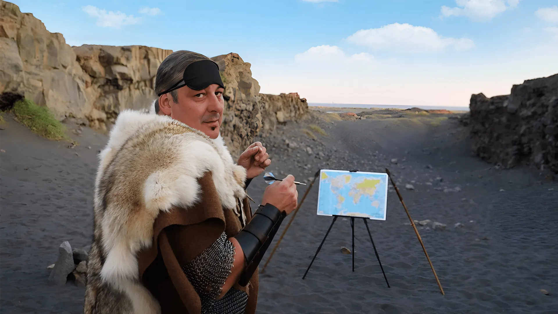 Sorin Mihailovici filming Travel by Dart amid Iceland's volcanic landscape