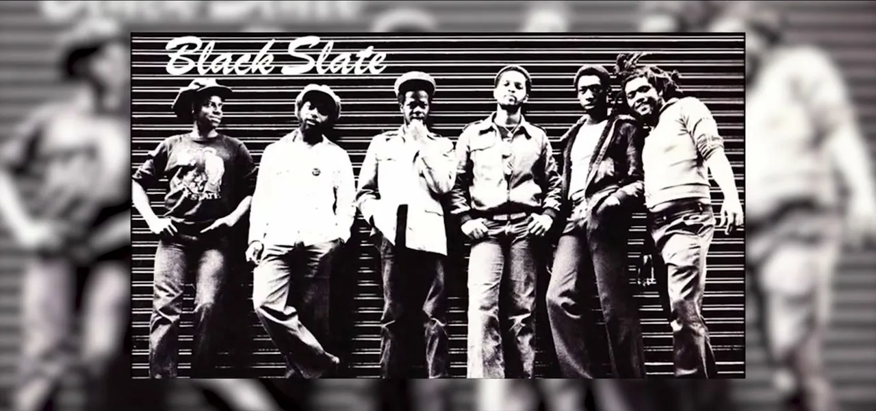 A promotional photo of the 1980s reggae band Black Slate