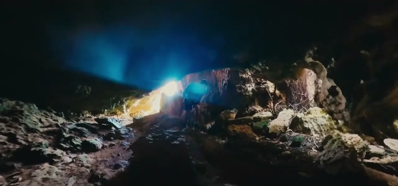 Light streaming into an ancient cave on Barbuda