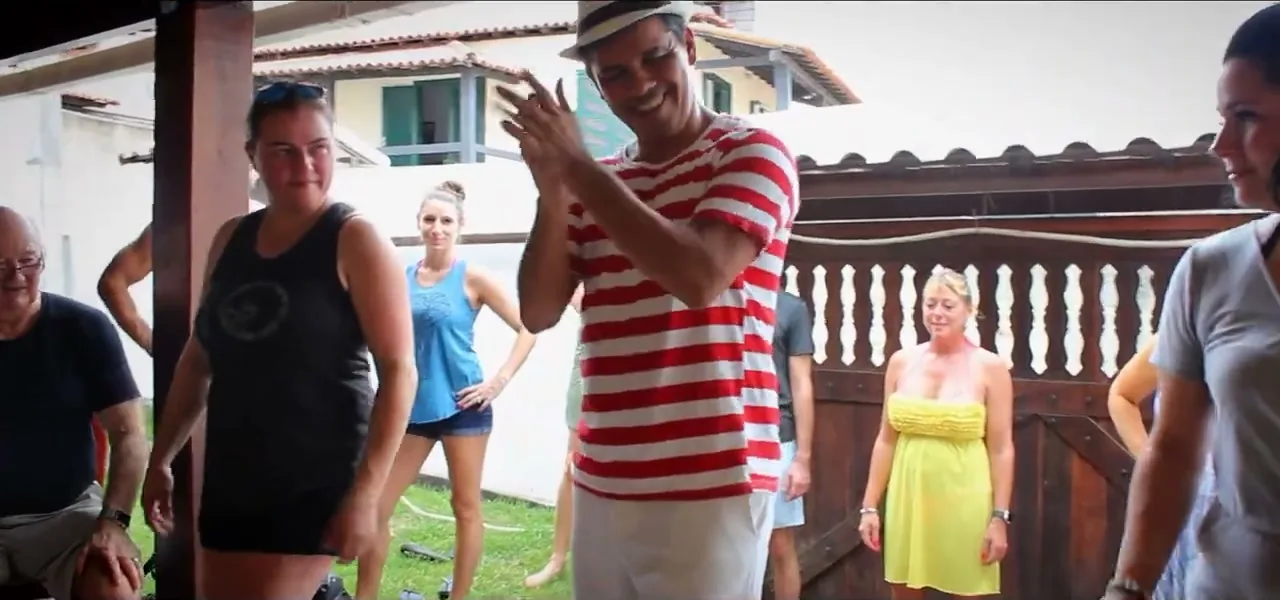 A samba dance lesson taught by an instructor in Arraial do Cabo, Brazil