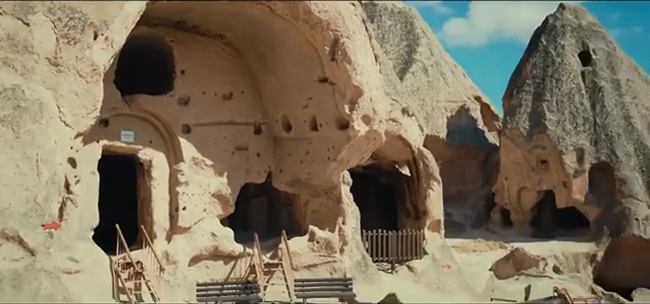 Cave dwellings carved into the fairy chimneys of Cappadocia