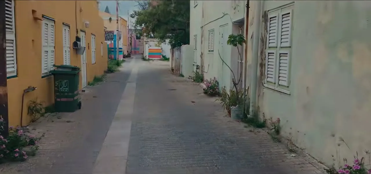 A colorful street in the Otrobanda district of Willemstad, Curaçao