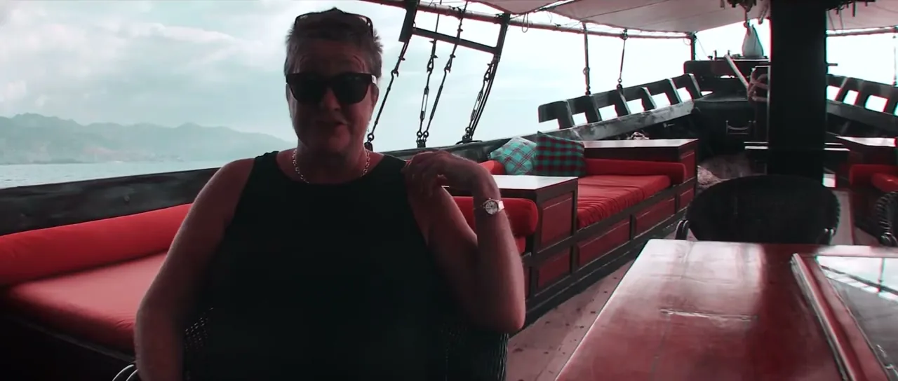 Amanda, owner of the Al Iikai, on the deck of her boat in Indonesia