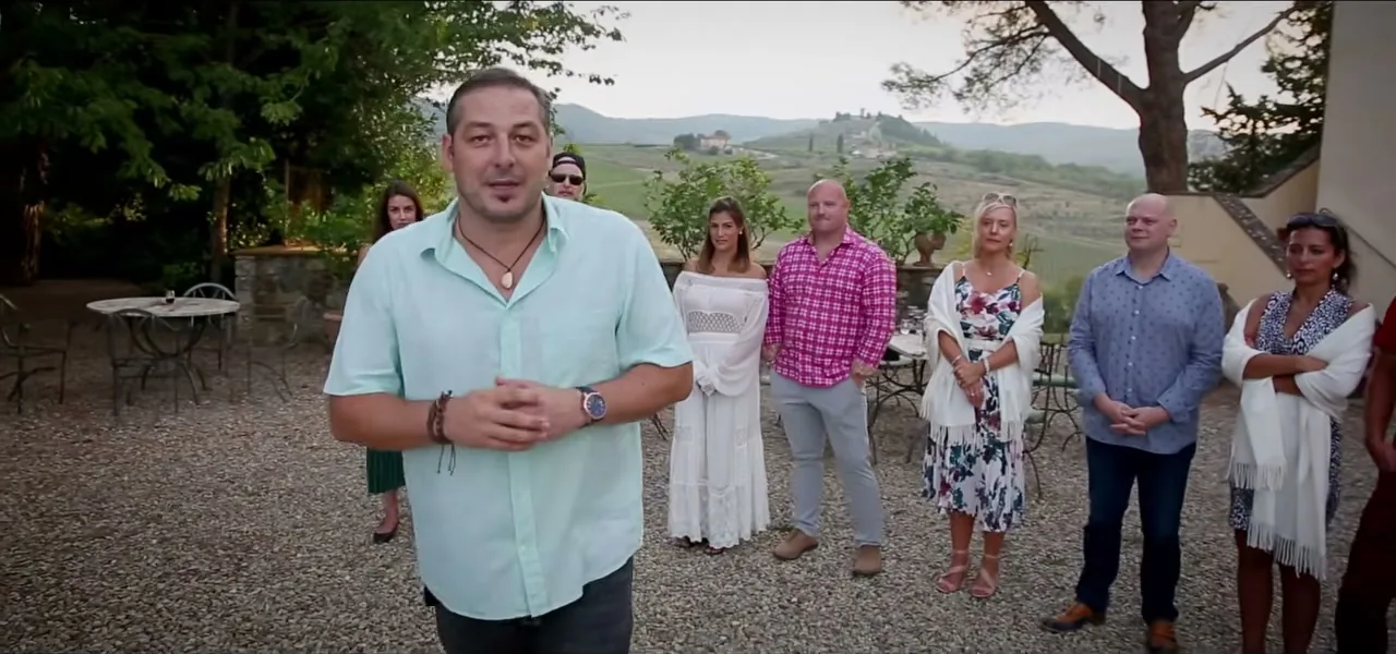 The dart-throwing ceremony at a Tuscan villa in Italy