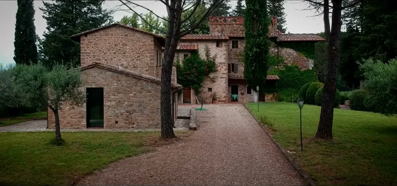 A Tuscan countryside stone villa from 1696 near Florence, Italy