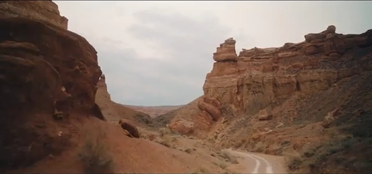 The red rock formations of Charyn Canyon, the Valley of Castles, Kazakhstan