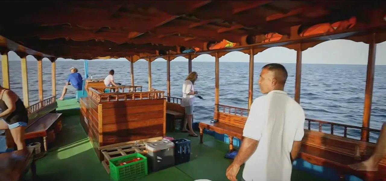 A sunset fishing trip on a traditional Maldivian dhoni boat