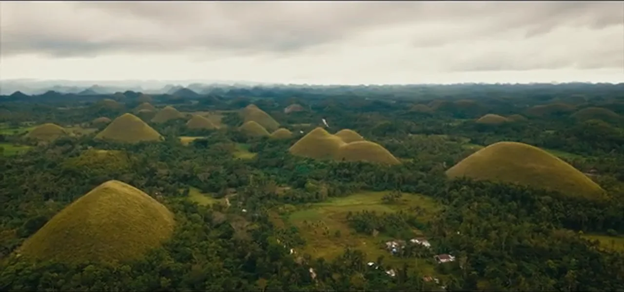 The Chocolate Hills of Bohol, hundreds of grass-covered mounds, Philippines
