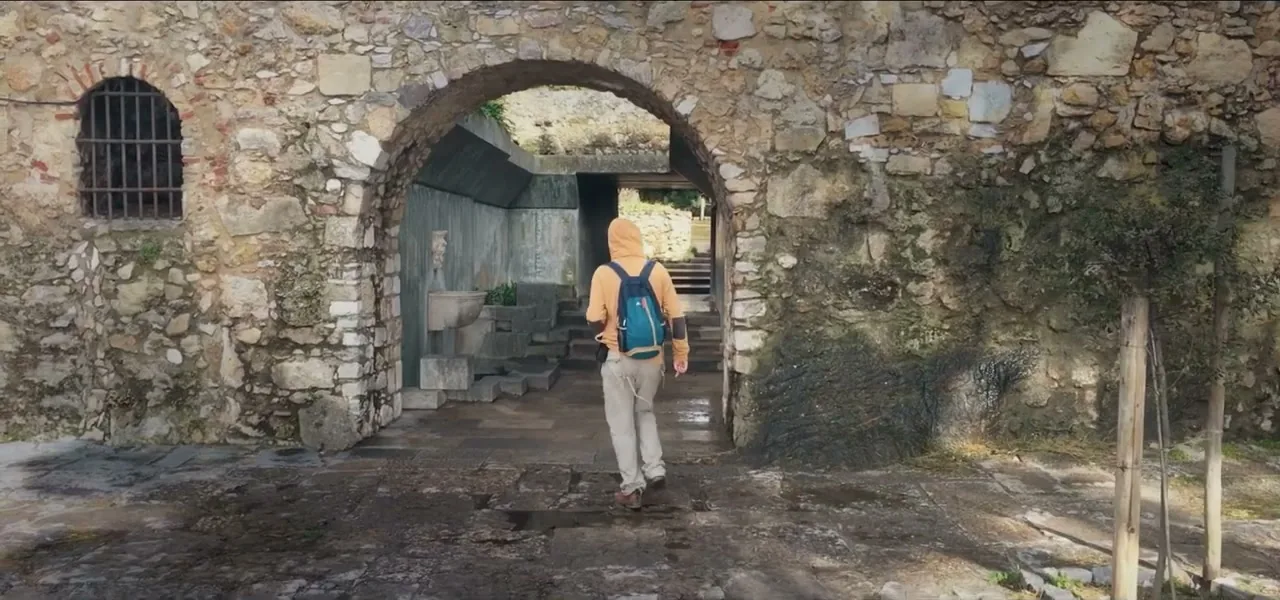 A stone archway at Castelo de São Jorge above Lisbon