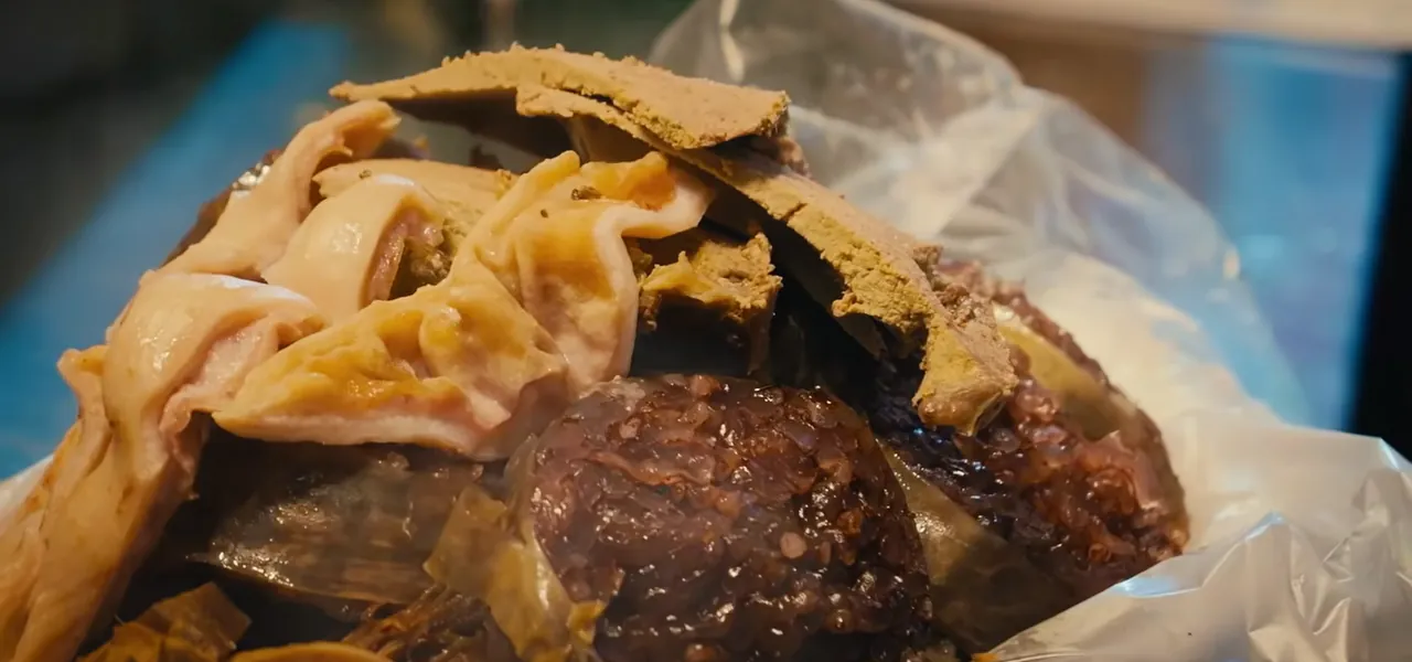 Sundae, Korean blood sausage, at a Seoul night market