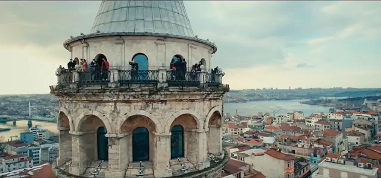 The medieval Galata Tower rising over the rooftops of Istanbul